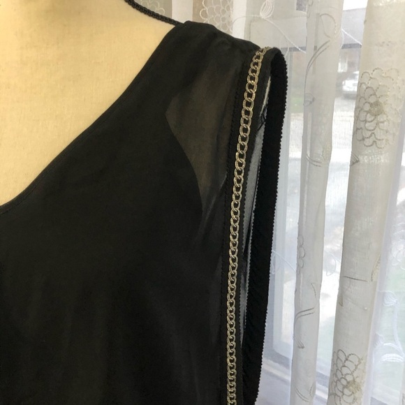 🎄Black collection  v neck beaded design dress SZ M - Picture 6 of 14